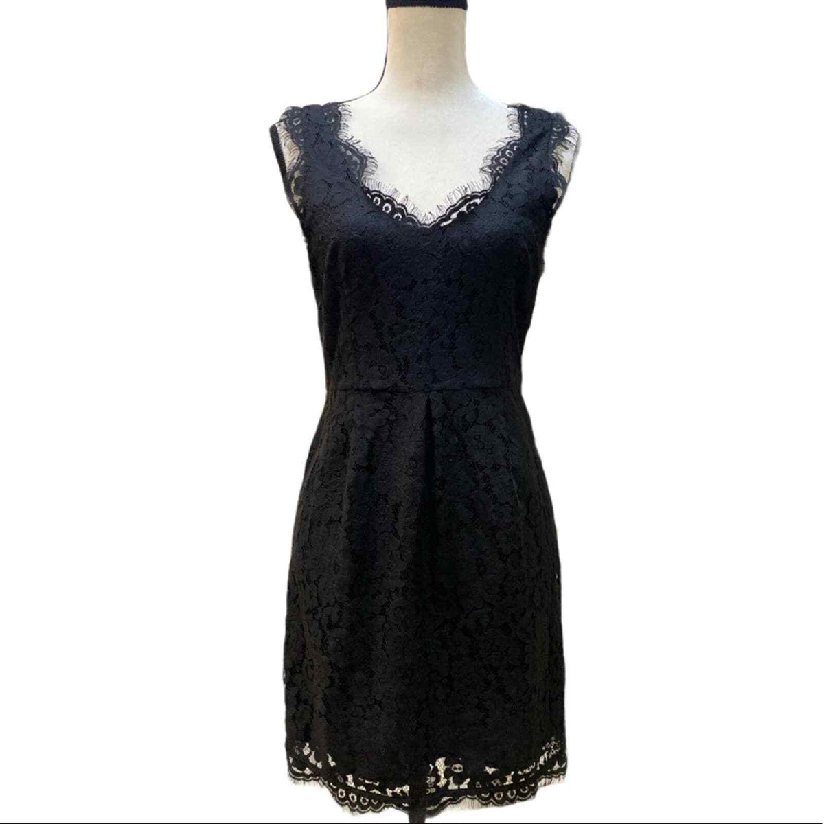 JOIE Black Lace Eyelash Neckline LBD Dress XS | eBay JOIE Black Lace Eyelash Neckline LBD Dress XS | eBay