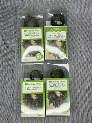 Lot Of 4 | 36 /18 Count 3 Function LED Light Set | Red White & Multi Color