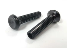 1968 GM Black Door Lock Knobs w/ Ribs - Buick Chevy Oldsmobile Pontiac