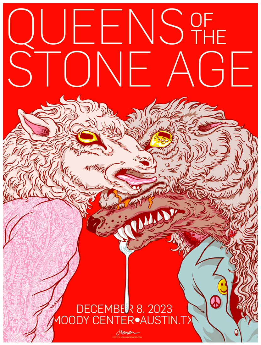 Queens Of The Stone Age OPAL Poster Austin 2023 AP SIGNED Jermaine