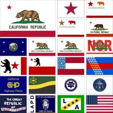 California Flag Storm Bear Lone Star JP Gillis Biderman NCR CHP LAPD SFPD Police