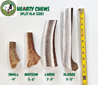 Hearty Chews Premium 100% Organic Deer & Elk Antler Chews Dog Bone Puppy Treat