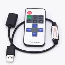 Mini USB 5V RF Wireless LED Controller Dimmer Remote Control For USB LED String 