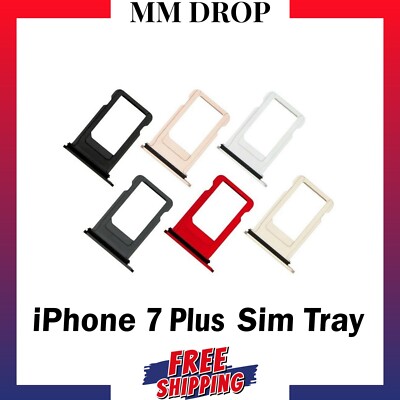 iPhone 7 Plus Ersatz Sim Tray Jet Schwarz Silber Gold Rose Gold Rot - UK Ware