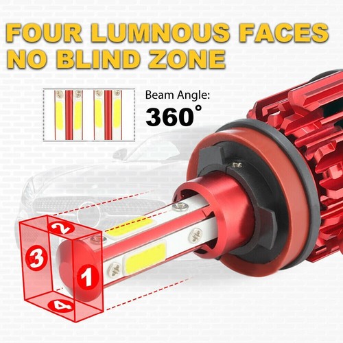 2/20x 4-Side LED 9007 H4 9005 9006 H11 Headlight Kit 6500K White Hi/Lo Beam Bulb - Picture 9 of 59
