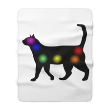 Cat Chakra Sherpa Fleece Blanket