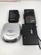 Lot 5 Vintage Sony Walkman Discman Sanyo Cassette Player Recorder AM/FM Parts