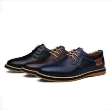 Retro Men's Business Dress Casual Work Shoes Lace up Round Toe Leather Oxfords