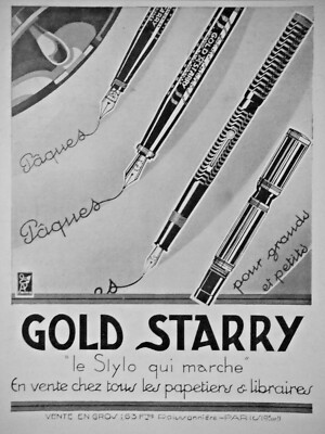 PRESSEWERBUNG 1928 ZU OSTERN GOLD STARRY DER LAUFENDE STIFT