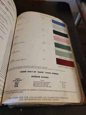 1960 DUPONT DUCO DULUX RAMBLER COLOR PAINT CHIP SWATCH SHEET BULLETIN NO 2 