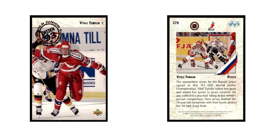 1993 Upper Deck Vitali Tomilin Hockey Cards #278 - Image 3 of 3