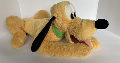 Disney Parks Exclusive Pluto Dog Plush Stuffed Animal 16'' Green Collar