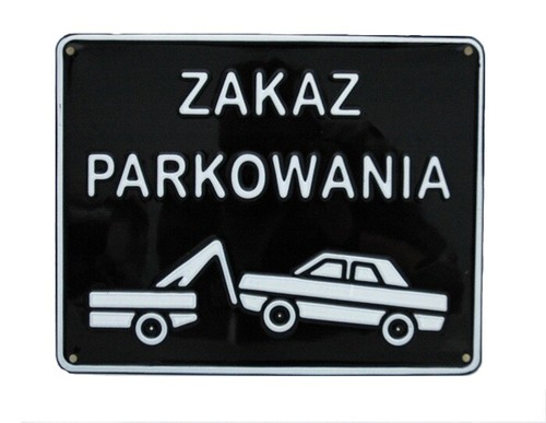 1000001358635 TABLICA 23*29CM ZAKAZ PARKOWANIA UN