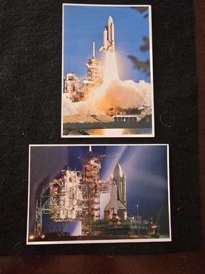 2 Vintage NASA Space Shuttle Postcards Kennedy Launch Complex Columbia