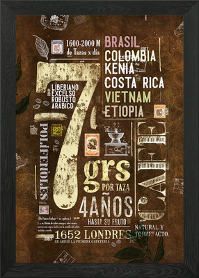 Tipos y datos del Cafe Framed Wall Art Poster Canvas Print Picture
