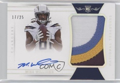 2017 Panini National Treasures 17/25 Mike Williams RPA Rookie Patch Auto RC z0q