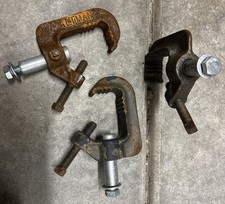 LOT of 3 Altman 510 Heavy Duty Iron Lighting C-Clamp s for 3/4" to 1 1/2" pipe