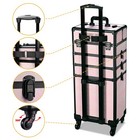 Byootique 4in1 Portable Makeup Train Case with Cube Case Cosmetic Organizer Pink — photo 6