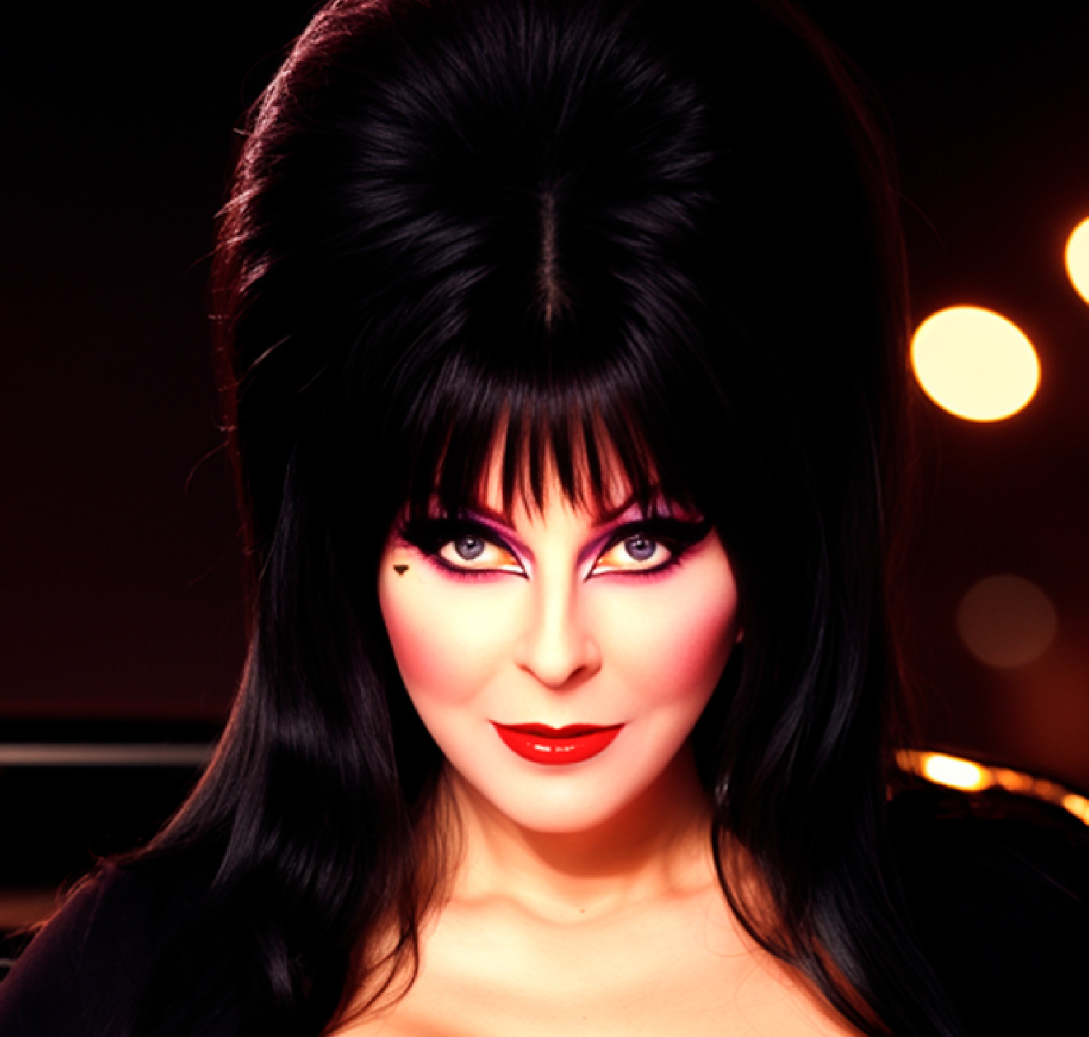 Elvira Mistress of the Dark on Macabre Hot Rod Metal Sign Wall Art 10" x 14"