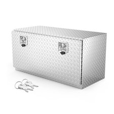 Tuffiom 36-in W Aluminum Truck Bed Tool Box With Dual Lock And Keys Silver