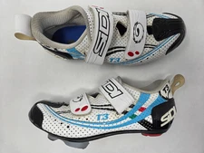 SIDI T3 TRIATHLON CARBON CYCLING BIKE SHOES WHITE BLUE WOMENS US 7.2 EUR 39