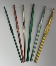 Boye Crochet Hooks Set - 6 Pieces sizes F-K Color Retro, Vintage various years