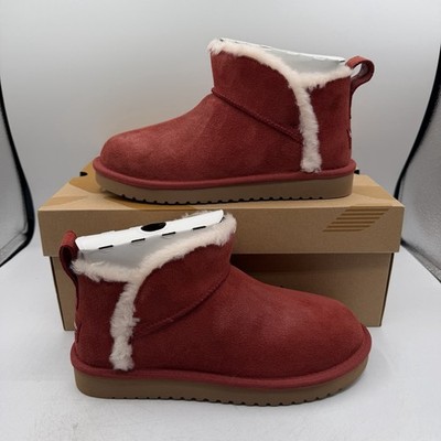 Koolaburra by UGG Koola Ultra Mini Boots Womens Sz 6 Red/Sand Pull On Ankle