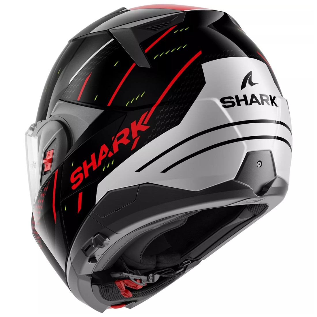 Shark Casco Modulare Flip Back OXO Rydger Black Silver Red Nero Argento Rosso foto 5