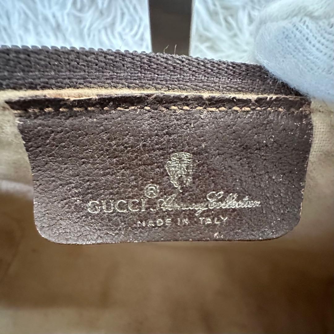 GUCCI GG Sherry Line Shoulder Bag Ziplock Leather PVC Brown Beige Gold Hardware thumbnail 18