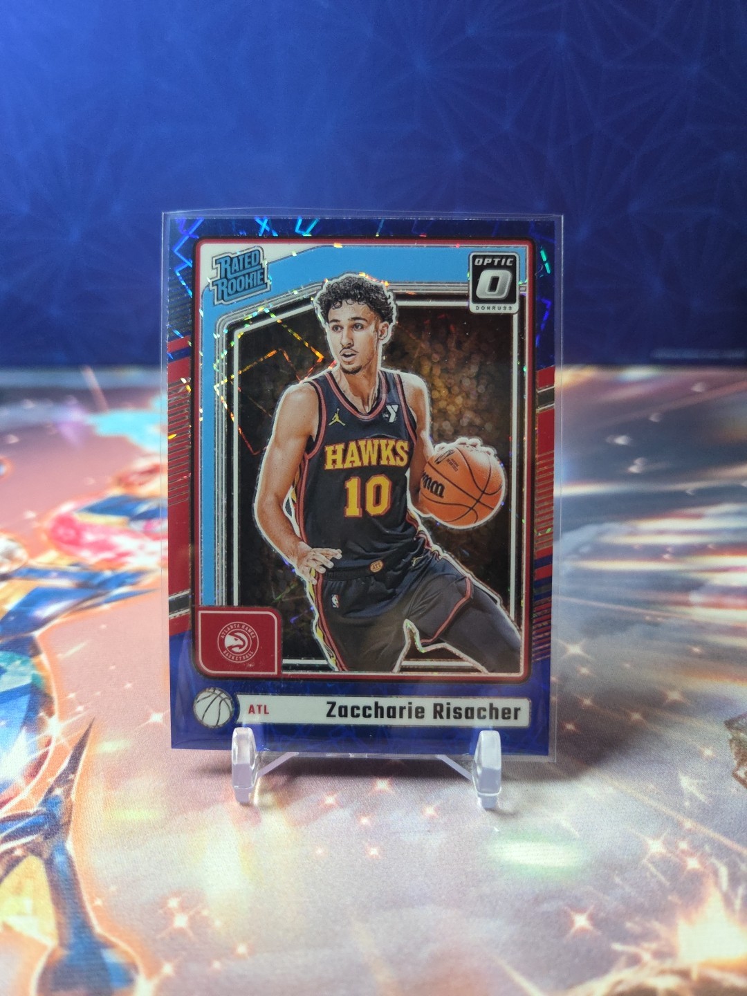 2024-25 Donruss Optic #268 Zaccharie Risacher Blue Velocity Atlanta Hawks