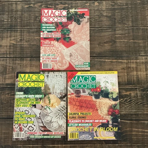 Vintage Magic Crochet Magazines Lot Numbers 44,54, and 84