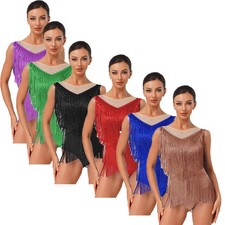 Womens Bodysuit Dance Dancewear Latin Dress  Stylish Crew Neck Open Crotch Show