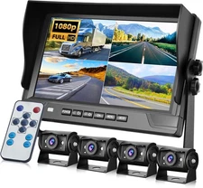 (NEW) 1080p 4 Camera Backup Camera System, 9" Monitor, Night Vision, Waterpooof