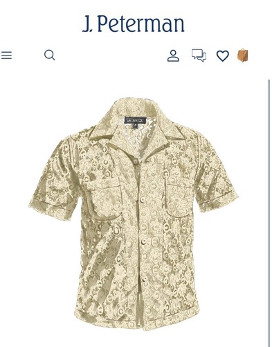 Neu mit Etikett J. Peterman Resort-Hemd elfenbeinfarben Spitze Knopfleiste Polyester Taschen XXL Herren - Bild 1 von 10