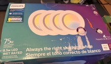 Philips 5/6 LED Recessed Downlight 4 Pack 75W Eq Dimmable Wet Rated CRI90