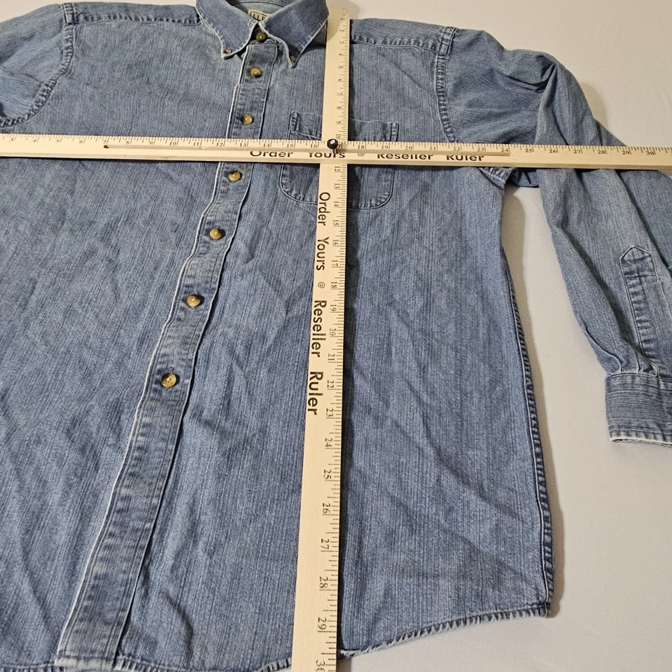 Camisa vaquera LL Bean L vintage jean manga larga azul  Foto 4 de 4