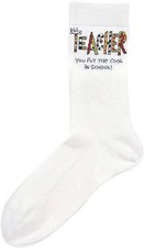 Enesco Our Name Is Mud Cuppa Doodle Teacher Socks