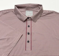 OOBE Men's Hydrovent Stripe Performance Golf Polo Shirt Red XL