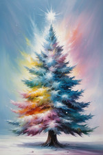 ABSTRACT CHRISTMAS TREE CANVAS PRINT WALL ART READY TO HANG CA134