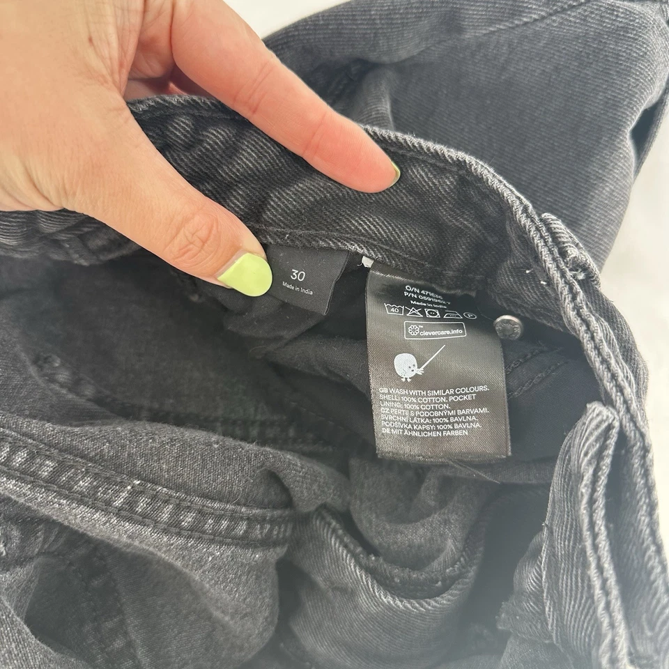 Monki Women's 100% Cotton Black High-Waisted Boyfriend Shorts Size 30 - Image 3 of 4