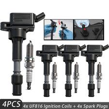 4X UF816 Ignition Coil + Spark Plug fit 17-22 Kia Hyundai Elantra Sonata 2026