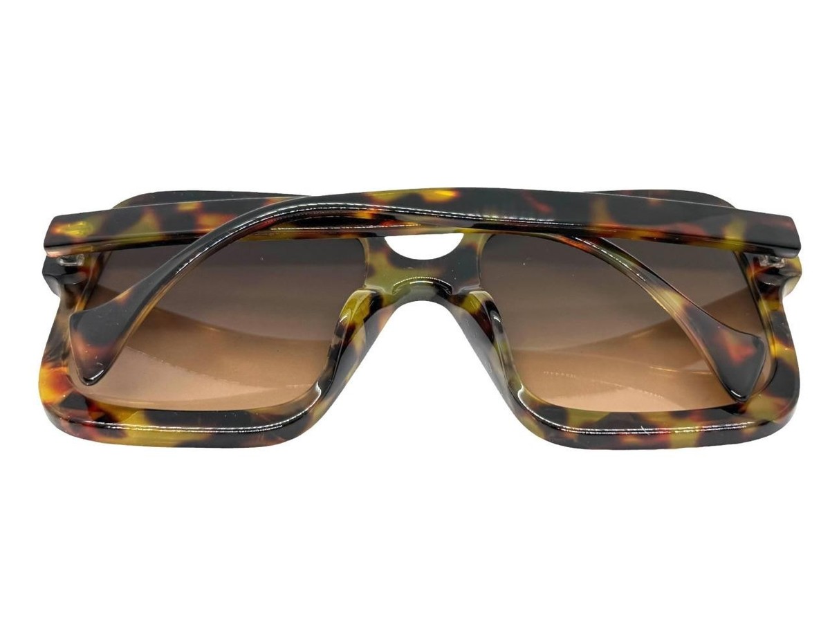 Sunglasses Luxury Retro Large Square  Brown Leopard Gold Frame Leopard Print Gradient Sunglasses For Men, PC Frame,... From  main image 3