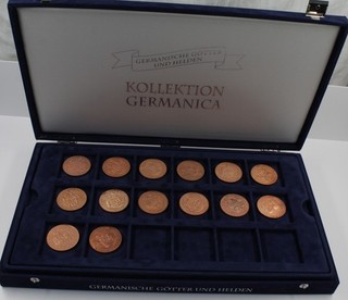 Kollektion Germanica 14 Bronze Medaillen Götter und Helden der Germanen in Etui