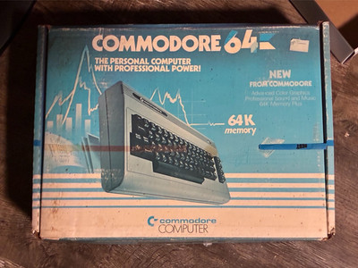 COMMODORE 64 COMPUTER IN ORIGINAL BOX WITH POWER SUPPLY (NO Video Output)
