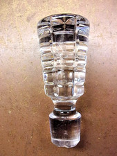 Vintage Cut Crystal Large Glass Starburst Paneled 4" Stopper 1 3/4" Diameter