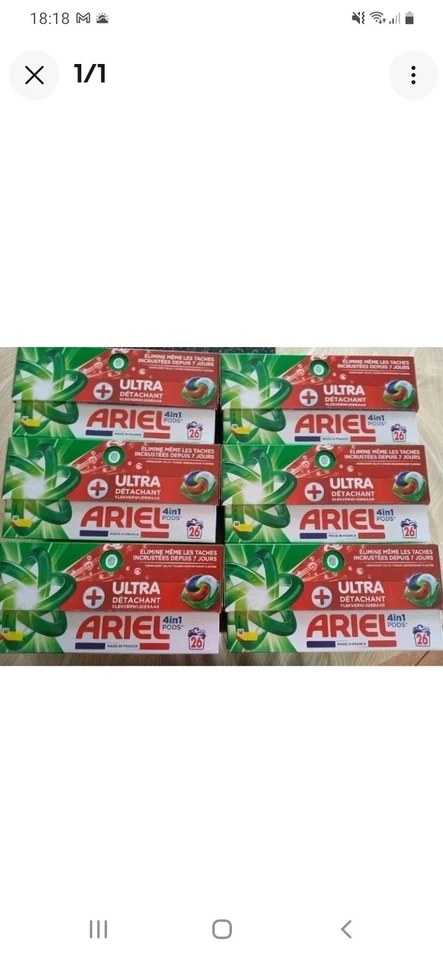 156 Doses D Ariel Pods Ultra Détachant 4en1 Neuf