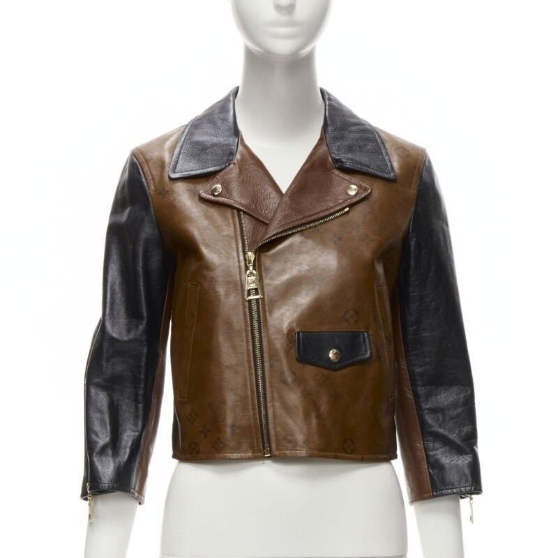 LOUIS VUITTON 2022 Tattoo Monogram cropped calfskin leather biker