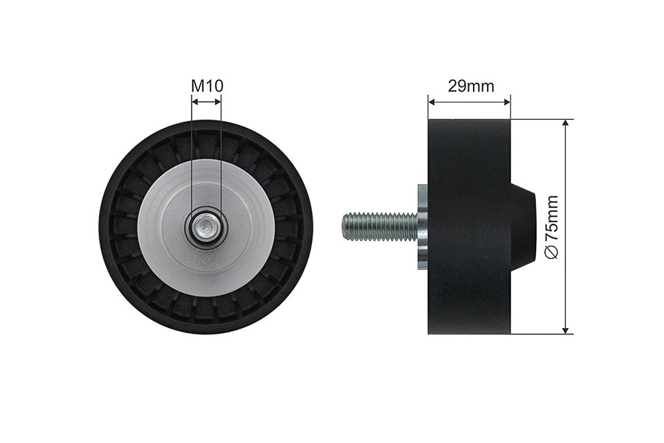 Fits NTY RNK-VW-035 V-RIBBED BELT PULLEY IDLER