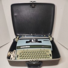 VTG Blue Smith-Corona Coronet SUPER 12 Coronamatic Electric Typewriter with Case thumbnail
