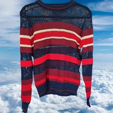 Isabel Marant Etoile Deacon Striped Mesh Sweater Crewneck Size 40
